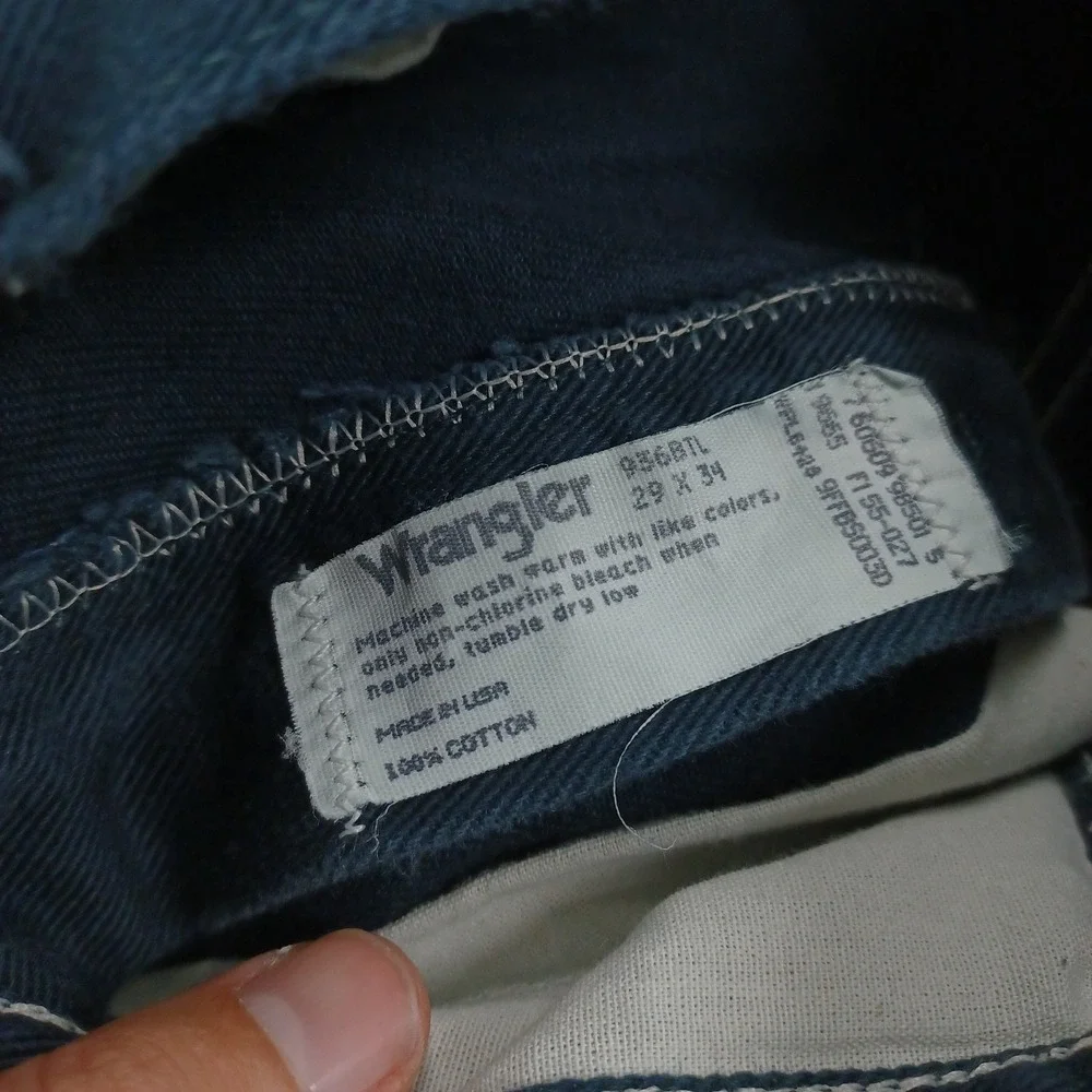 Vintage Wrangler Jeans Mens 29x34 Blue Denim Bootcut Made In USA Western